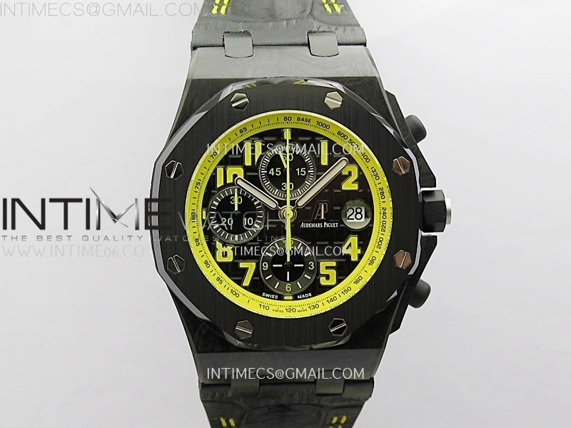 Royal Oak Offshore 'Bumble Bee' TKF Best Edition on Black Leather Strap A3126