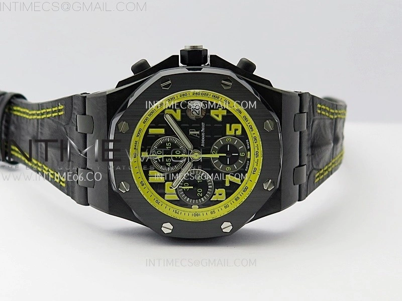 Royal Oak Offshore 'Bumble Bee' TKF Best Edition on Black Leather Strap A3126