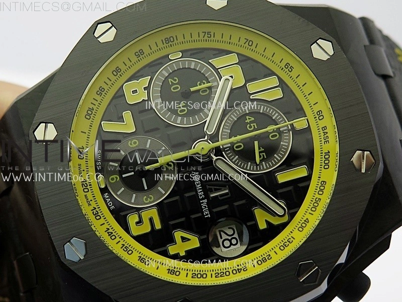 Royal Oak Offshore 'Bumble Bee' TKF Best Edition on Black Leather Strap A3126