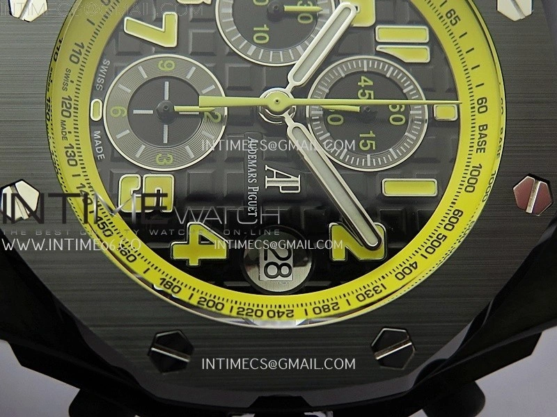 Royal Oak Offshore 'Bumble Bee' TKF Best Edition on Black Leather Strap A3126