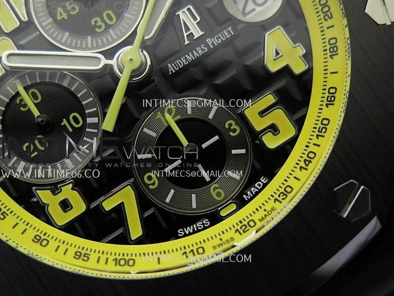 Royal Oak Offshore 'Bumble Bee' TKF Best Edition on Black Leather Strap A3126