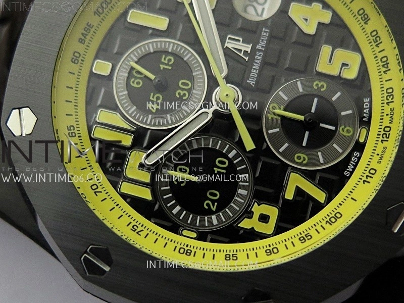 Royal Oak Offshore 'Bumble Bee' TKF Best Edition on Black Leather Strap A3126