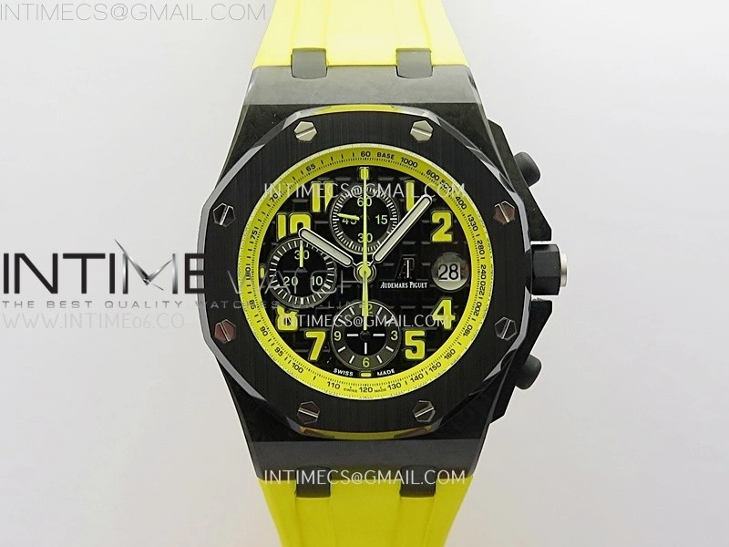 Royal Oak Offshore 'Bumble Bee' TKF Best Edition on Yellow Rubber Strap A3126