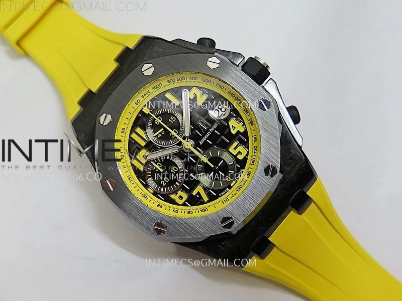 Royal Oak Offshore 'Bumble Bee' TKF Best Edition on Yellow Rubber Strap A3126
