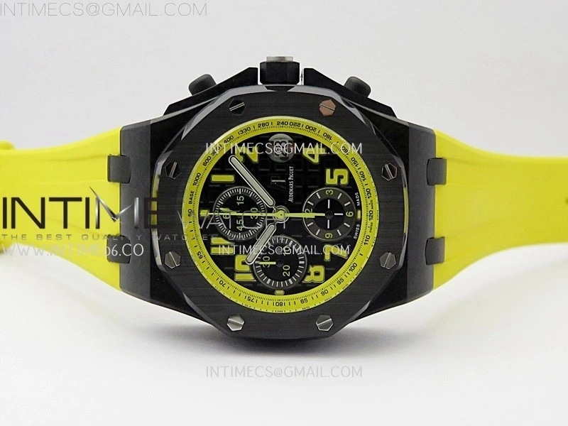 Royal Oak Offshore 'Bumble Bee' TKF Best Edition on Yellow Rubber Strap A3126