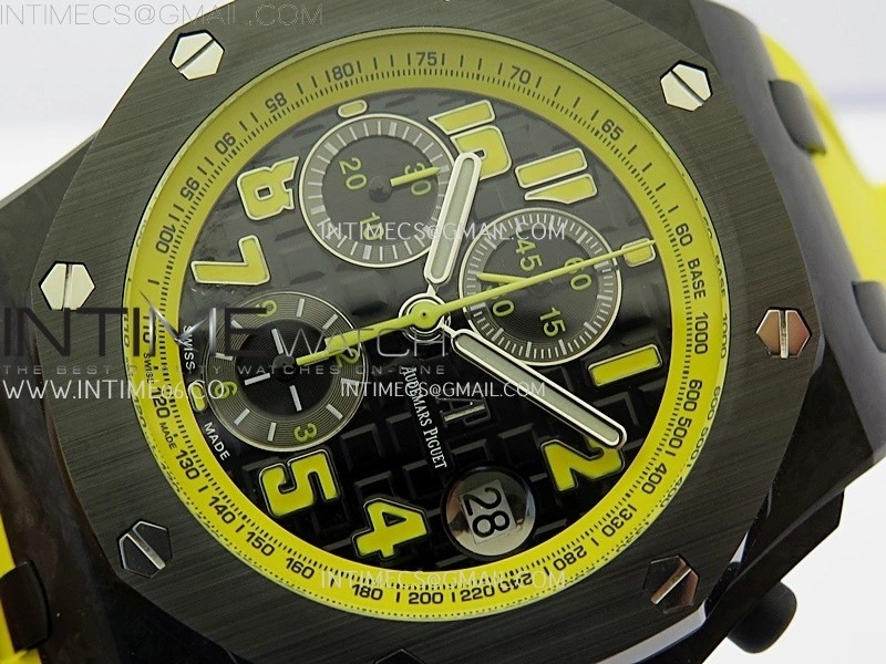 Royal Oak Offshore 'Bumble Bee' TKF Best Edition on Yellow Rubber Strap A3126