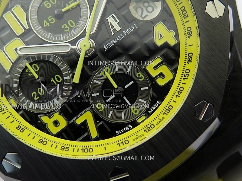 Royal Oak Offshore 'Bumble Bee' TKF Best Edition on Yellow Rubber Strap A3126
