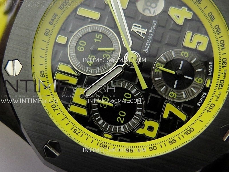 Royal Oak Offshore 'Bumble Bee' TKF Best Edition on Yellow Rubber Strap A3126