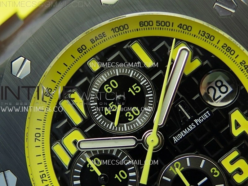 Royal Oak Offshore 'Bumble Bee' TKF Best Edition on Yellow Rubber Strap A3126