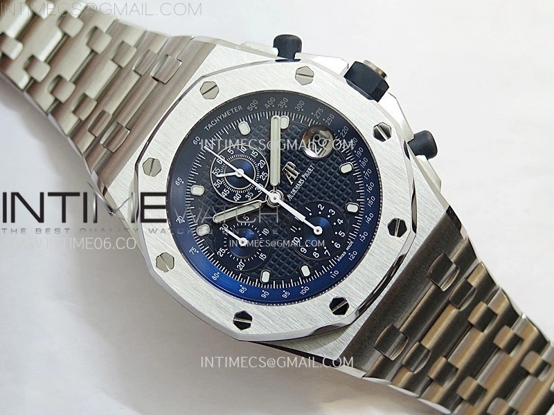 Royal Oak Offshore Chrono SS JJF Best Edition Blue Dial on SS Bracelet A7750