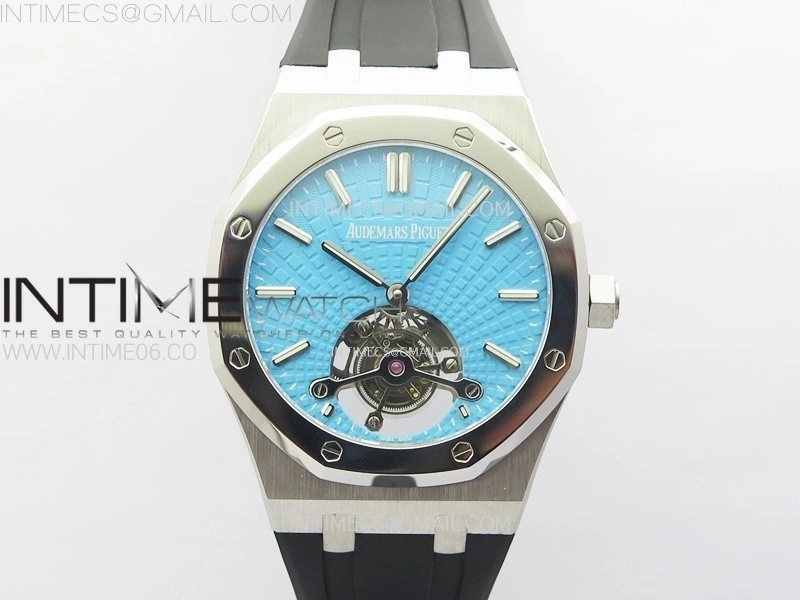 Royal Oak SIHH SS Tourbillon BBS Tiffany Blue Dial on Black Rubber Strap A2924