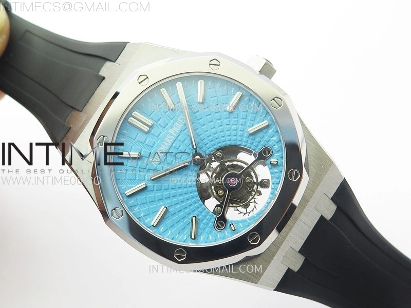 Royal Oak SIHH SS Tourbillon BBS Tiffany Blue Dial on Black Rubber Strap A2924