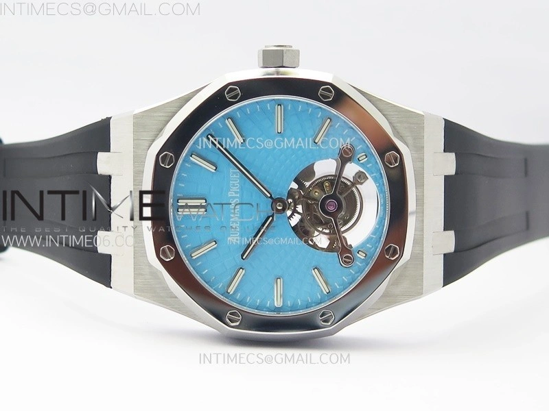Royal Oak SIHH SS Tourbillon BBS Tiffany Blue Dial on Black Rubber Strap A2924