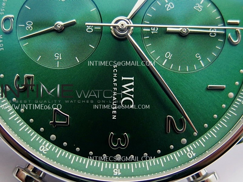 Portuguese Chrono IW371615 SS APSF 1:1 Best Edition Green Dial On Black Leather Strap Asian Super Clone 69355