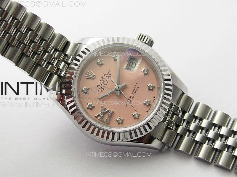 Datejust 28mm 279179 SS APSF Best Edition Pink Dial Stars Crystals Markers on SS Jubilee Bracelet NH05