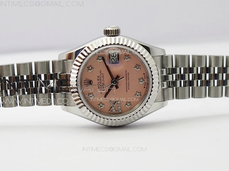 Datejust 28mm 279179 SS APSF Best Edition Pink Dial Stars Crystals Markers on SS Jubilee Bracelet NH05