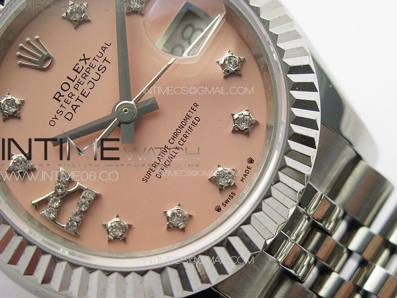 Datejust 28mm 279179 SS APSF Best Edition Pink Dial Stars Crystals Markers on SS Jubilee Bracelet NH05