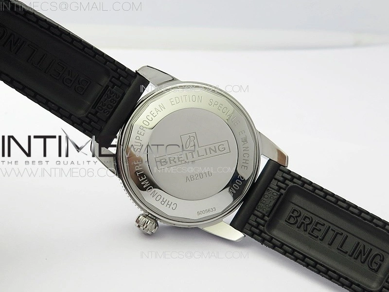 SuperOcean 42mm AB2010 SS B50 1:1 Best Edition Green Dial Black Ceramic Bezel on Black Rubber strap A2824