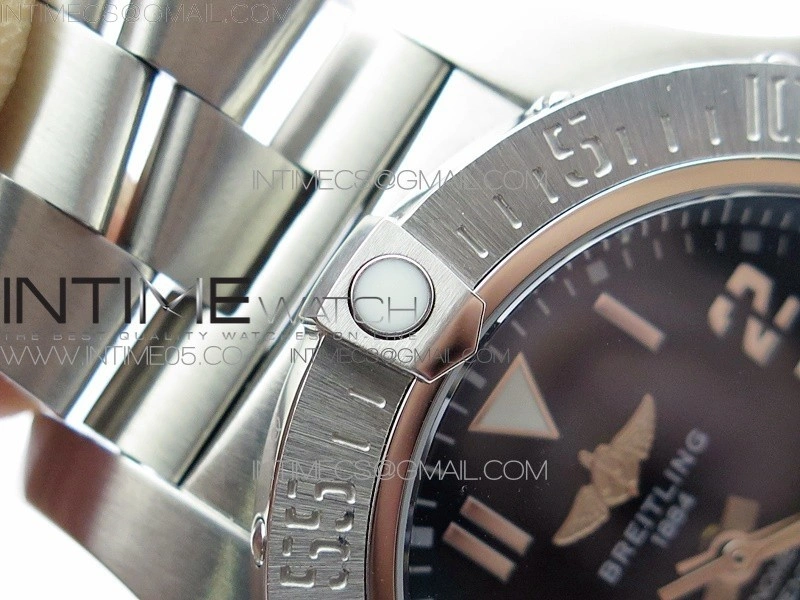 Seawolf 45mm SS B50 1:1 Best Edition SuperLumed Black Dial Numeral Markers on SS Bracelet A2824