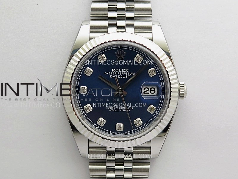 DateJust 41mm 126334 904L SS Clean Plus 1:1 Best Edition Blue Dial Diamond Marker On Jubilee Bracelet DD3235