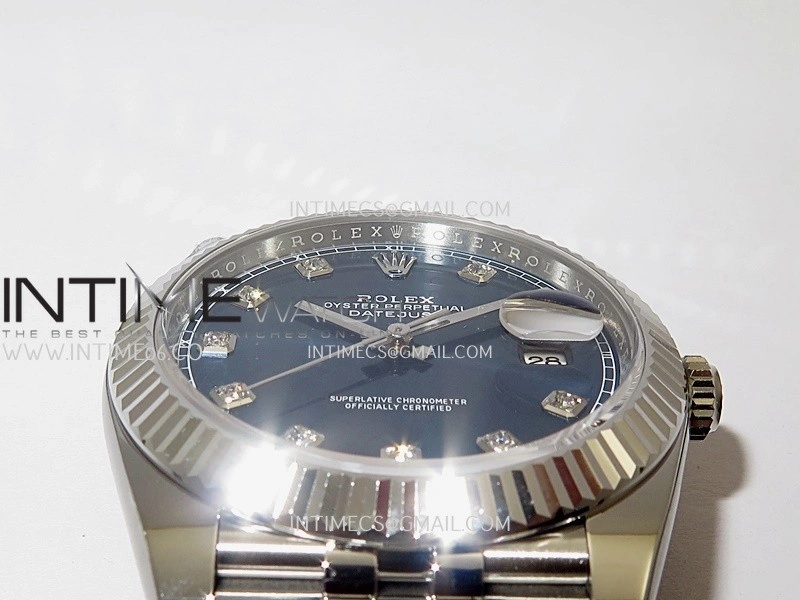 DateJust 41mm 126334 904L SS Clean Plus 1:1 Best Edition Blue Dial Diamond Marker On Jubilee Bracelet DD3235