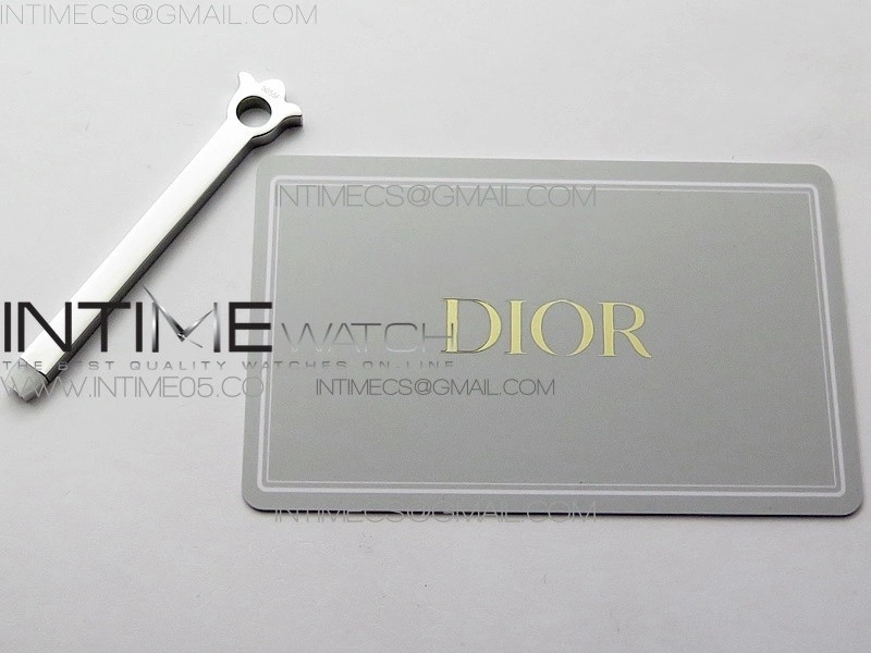 La D de dior Satine SS Crystal Bezel 8848F 1:1 Best Edition MOP White Dial on SS bracelet Swiss Quartz