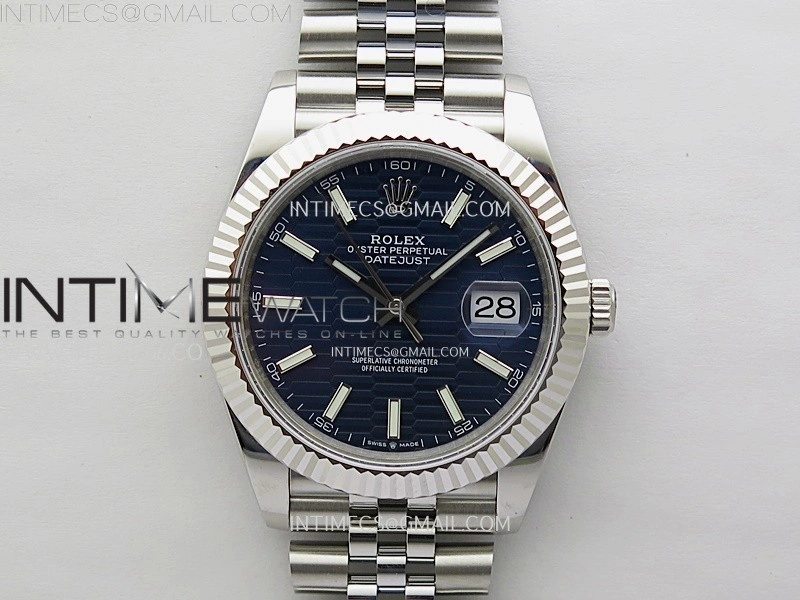 DateJust 126334 904L SS JDF 1:1 Best Edition Blue Fluted Dial Stick Markers on Jubilee 904L SS Bracelet