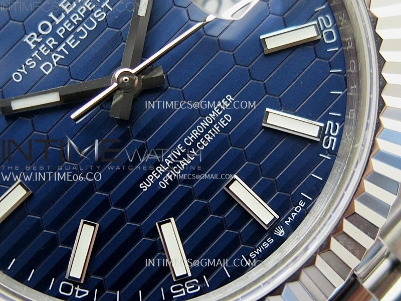DateJust 126334 904L SS JDF 1:1 Best Edition Blue Fluted Dial Stick Markers on Jubilee 904L SS Bracelet