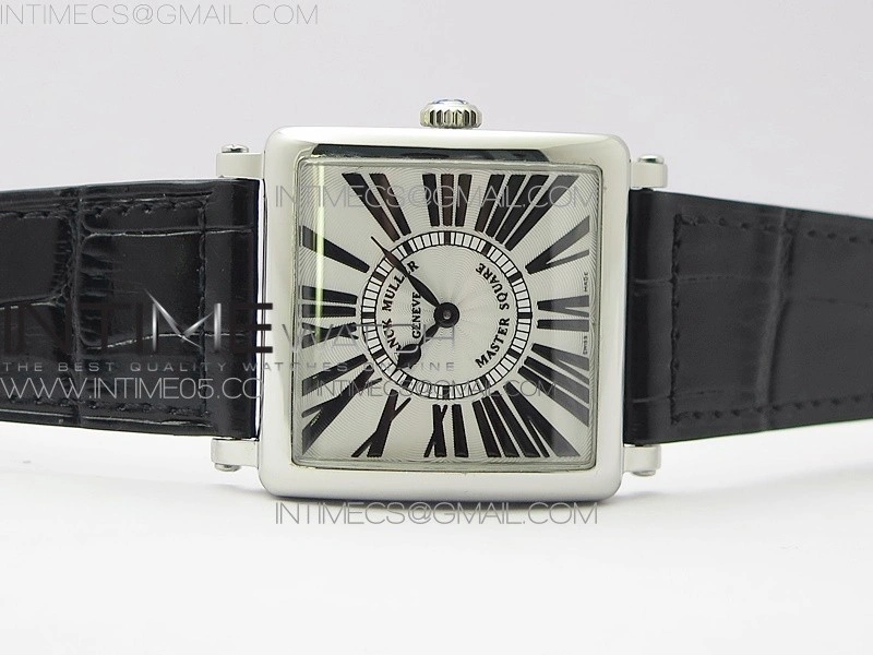 Master Square SS Ladies ZF 1:1 Best Edition White Roman Dial on Black Leather Strap Ronda Quartz