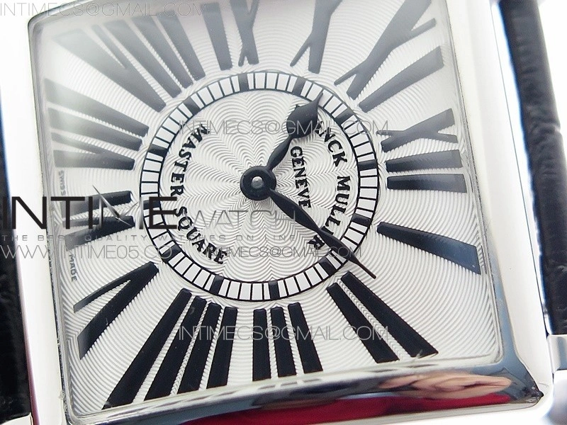 Master Square SS Ladies ZF 1:1 Best Edition White Roman Dial on Black Leather Strap Ronda Quartz
