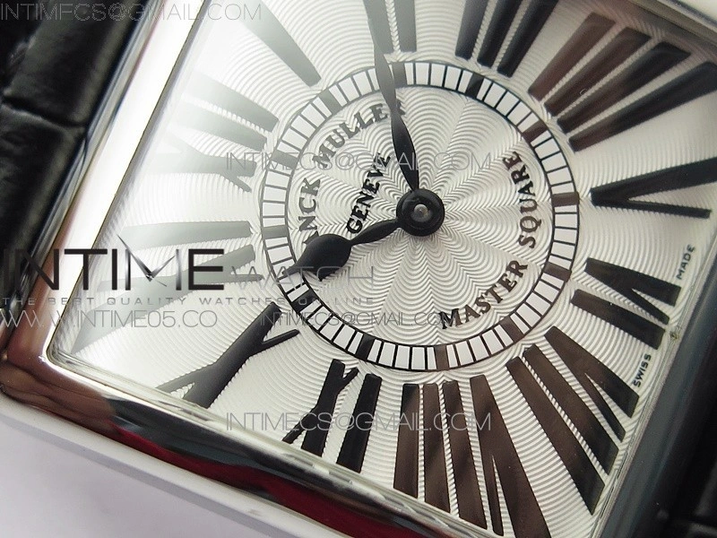 Master Square SS Ladies ZF 1:1 Best Edition White Roman Dial on Black Leather Strap Ronda Quartz