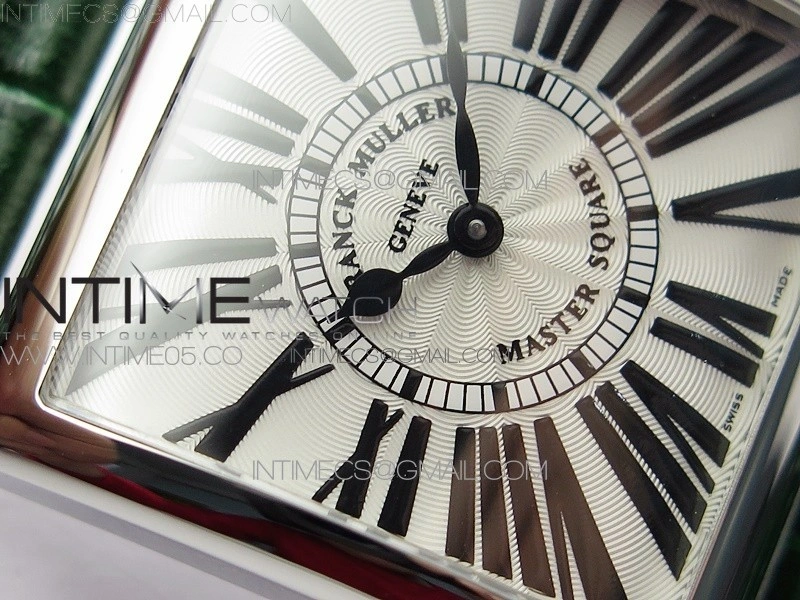 Master Square SS Ladies ZF 1:1 Best Edition White Roman Dial on Green Leather Strap Ronda Quartz
