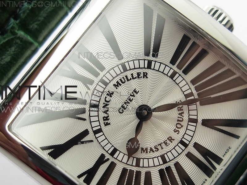 Master Square SS Ladies ZF 1:1 Best Edition White Roman Dial on Green Leather Strap Ronda Quartz