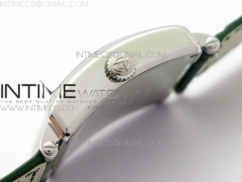 Master Square SS Ladies ZF 1:1 Best Edition White Roman Dial on Green Leather Strap Ronda Quartz