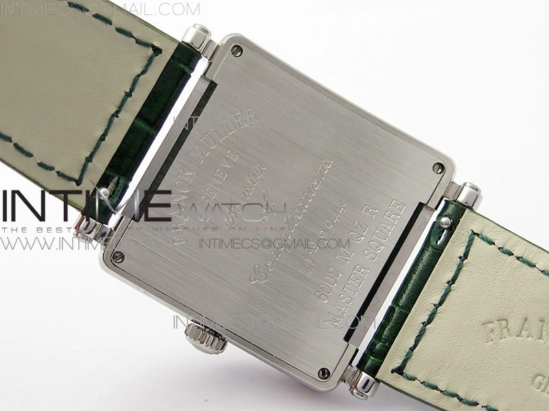 Master Square SS Ladies ZF 1:1 Best Edition White Roman Dial on Green Leather Strap Ronda Quartz