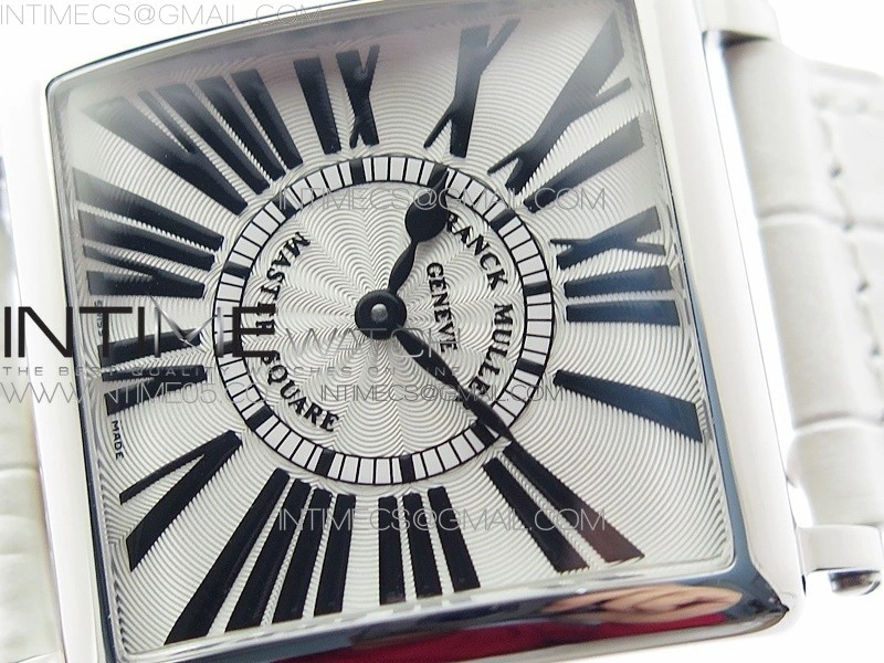 Master Square SS Ladies ZF 1:1 Best Edition White Roman Dial on White Leather Strap Ronda Quartz