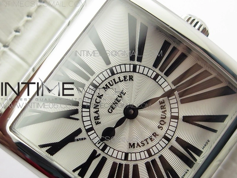 Master Square SS Ladies ZF 1:1 Best Edition White Roman Dial on White Leather Strap Ronda Quartz