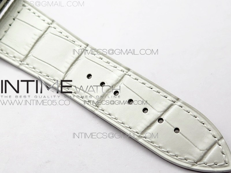 Master Square SS Ladies ZF 1:1 Best Edition White Roman Dial on White Leather Strap Ronda Quartz