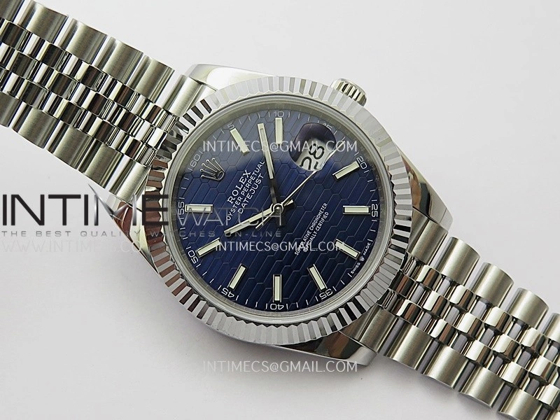 DateJust 41mm 126334 904 SS QF V2 1:1 Best Edition Blue Fluted Dial Stick Marker On Jubilee Bracelet SH3235