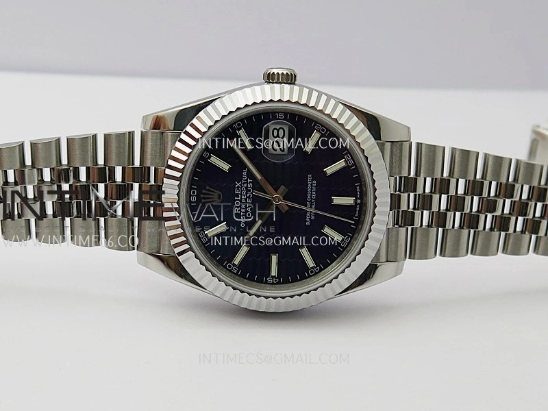 DateJust 41mm 126334 904 SS QF V2 1:1 Best Edition Blue Fluted Dial Stick Marker On Jubilee Bracelet SH3235