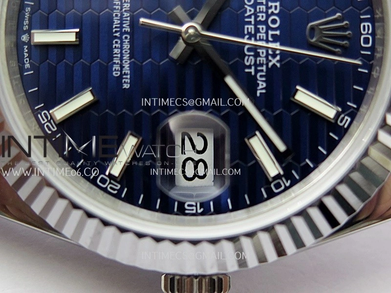 DateJust 41mm 126334 904 SS QF V2 1:1 Best Edition Blue Fluted Dial Stick Marker On Jubilee Bracelet SH3235
