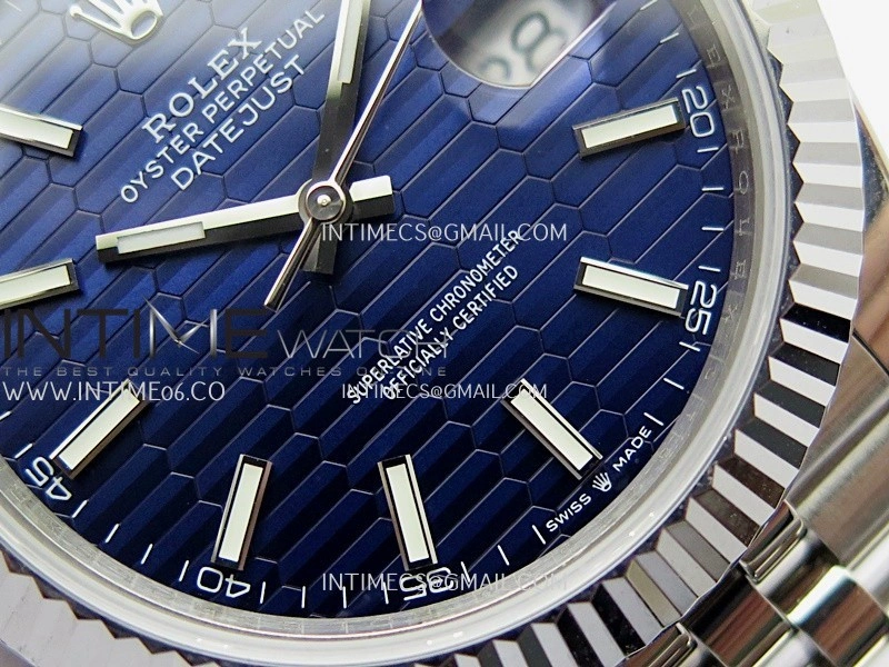 DateJust 41mm 126334 904 SS QF V2 1:1 Best Edition Blue Fluted Dial Stick Marker On Jubilee Bracelet SH3235