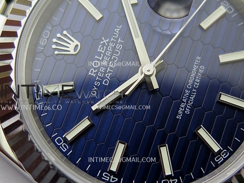 DateJust 41mm 126334 904 SS QF V2 1:1 Best Edition Blue Fluted Dial Stick Marker On Jubilee Bracelet SH3235