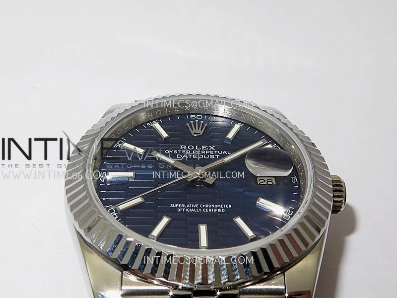 DateJust 41mm 126334 904 SS QF V2 1:1 Best Edition Blue Fluted Dial Stick Marker On Jubilee Bracelet SH3235