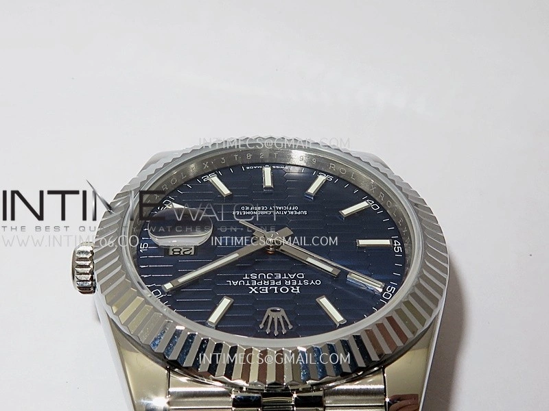 DateJust 41mm 126334 904 SS QF V2 1:1 Best Edition Blue Fluted Dial Stick Marker On Jubilee Bracelet SH3235