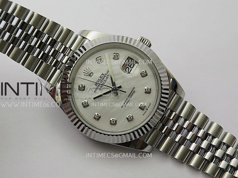 DateJust 41mm 126334 904 SS QF V2 1:1 Best Edition White MOP Dial Diamond Marker On Jubilee Bracelet SH3235