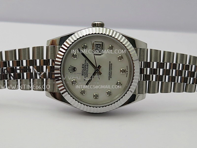 DateJust 41mm 126334 904 SS QF V2 1:1 Best Edition White MOP Dial Diamond Marker On Jubilee Bracelet SH3235