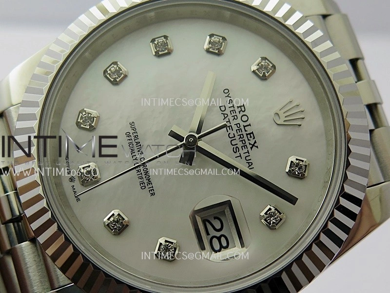 DateJust 41mm 126334 904 SS QF V2 1:1 Best Edition White MOP Dial Diamond Marker On Jubilee Bracelet SH3235