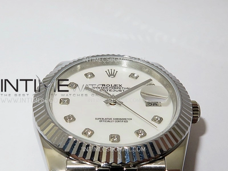 DateJust 41mm 126334 904 SS QF V2 1:1 Best Edition White MOP Dial Diamond Marker On Jubilee Bracelet SH3235