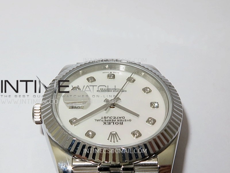 DateJust 41mm 126334 904 SS QF V2 1:1 Best Edition White MOP Dial Diamond Marker On Jubilee Bracelet SH3235